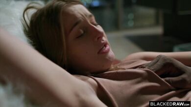 Danni getting her small tits bounced during a hardcore BBC fuck