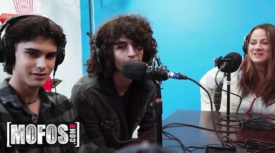 Bree Brooks riding Johnny Love's big cock right in the podcast studio