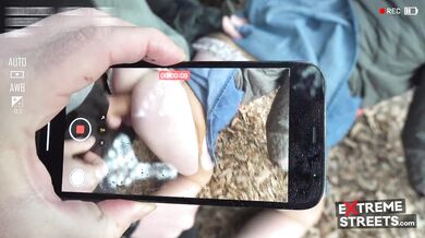 Detailed view from the inside as this girl fucks herself with a phone