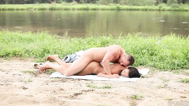 Sensual outdoor sex with horny Viktoria Sweet and a hardcore pounding