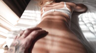 Fitness Goddess In White Lace Gets Doggystyle Creampie!